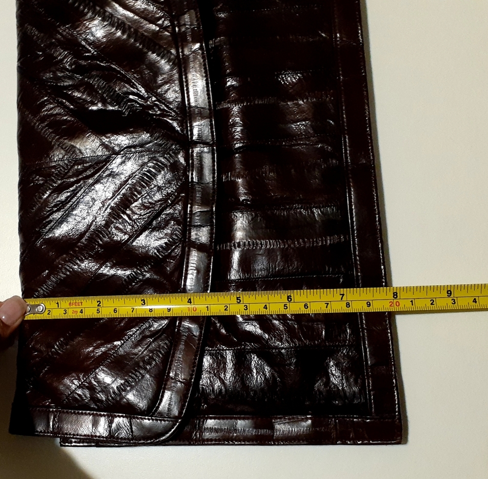 Dark Brown Crocodile Embossed Clutch - Picture 11 of 12